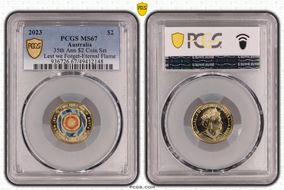 2023 $2 35th Ann $2 Coin Set Colorized Lest we Forget-Eternal Flame MS67
