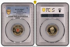 2023 $2 35th Ann $2 Coin Set Colorized Firefighters MS67