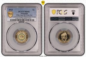 2023 $2 35th Ann $2 Coin Set Colorized Lest We Forget-Memorial Dome MS66