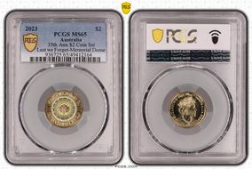 2023 $2 35th Ann $2 Coin Set Colorized Lest We Forget-Memorial Dome MS65
