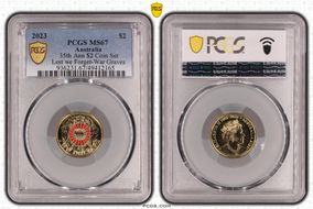 2023 $2 35th Ann $2 Coin Set Colorized Lest we Forget-War Graves MS67