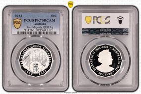 2023 50C Her Majesty QEII Ag Six Effigies PR70DCAM