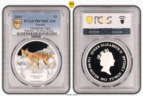 2011 $1 Tasmanian Tiger PR70DCAM