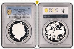 2004 $1 Mob of Roos 40mm 20 Yrs of the Dollar Coin PR69DCAM
