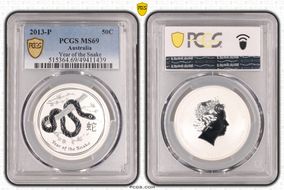 2013-P 50C Year of the Snake 1/2oz Ag MS69