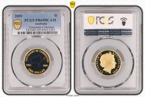 2001 $1 Centenary-Colorized PR69DCAM