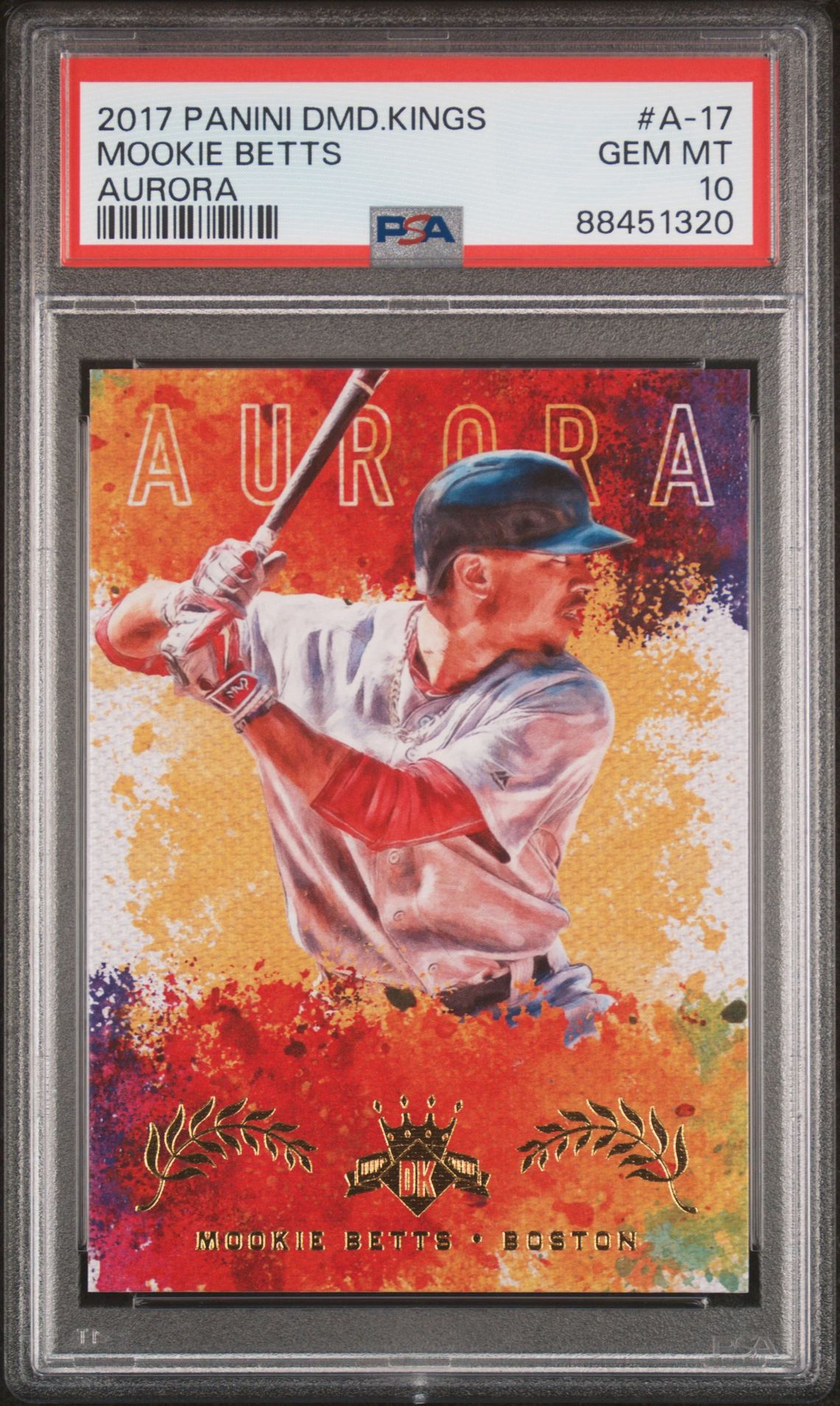 2017 Panini PANINI DIAMOND KINGS AURORA Red #A-17 Mookie Betts front