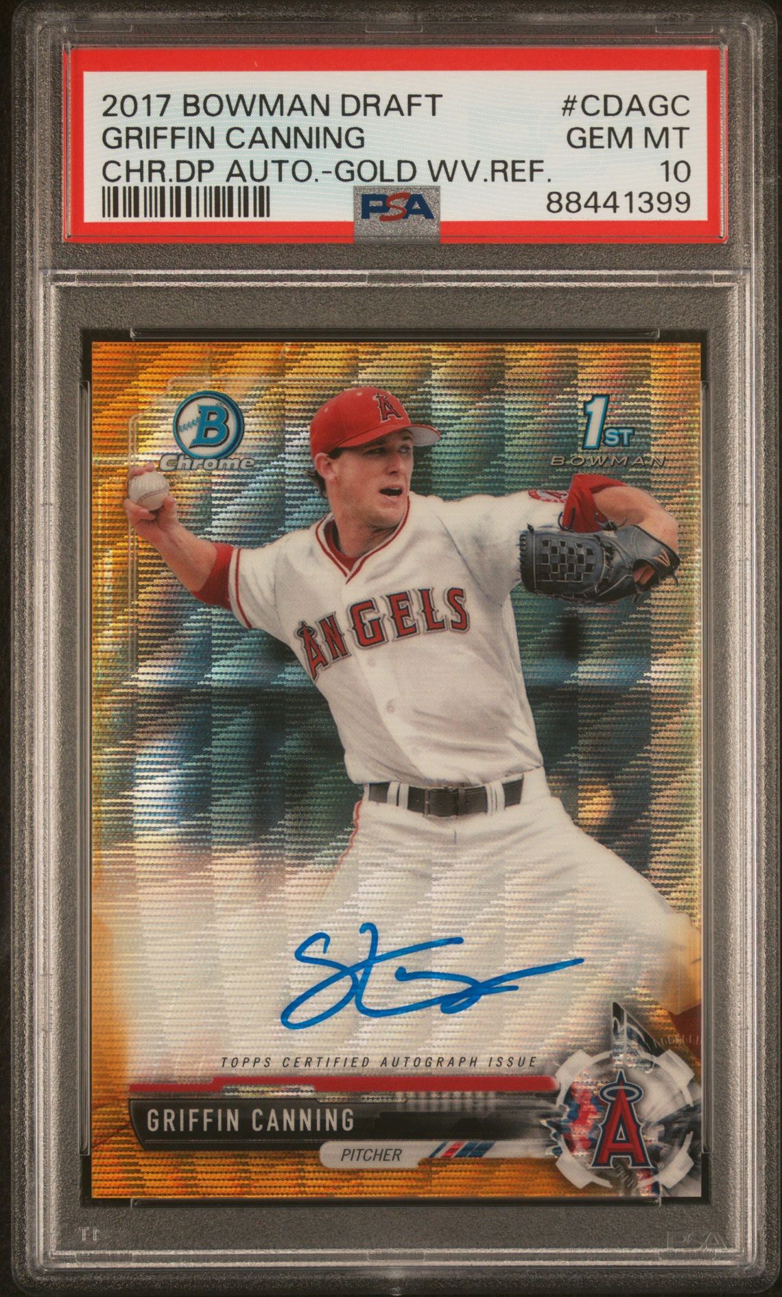 2017 Bowman BOWMAN DRAFT CHROME DRAFT PICKS AUTOGRAPHS Refractor #CDAGC Griffin Canning front