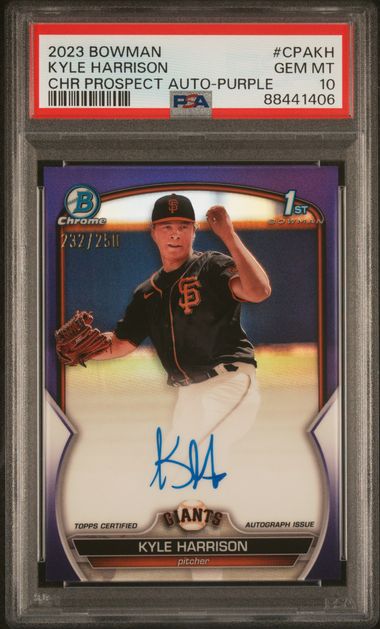 2023 Bowman Bowman Chrome Purple Refractor Harrison front