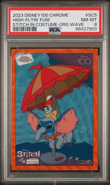 2023 Topps Chrome Disney100 Stitch In Costume Orange Wave