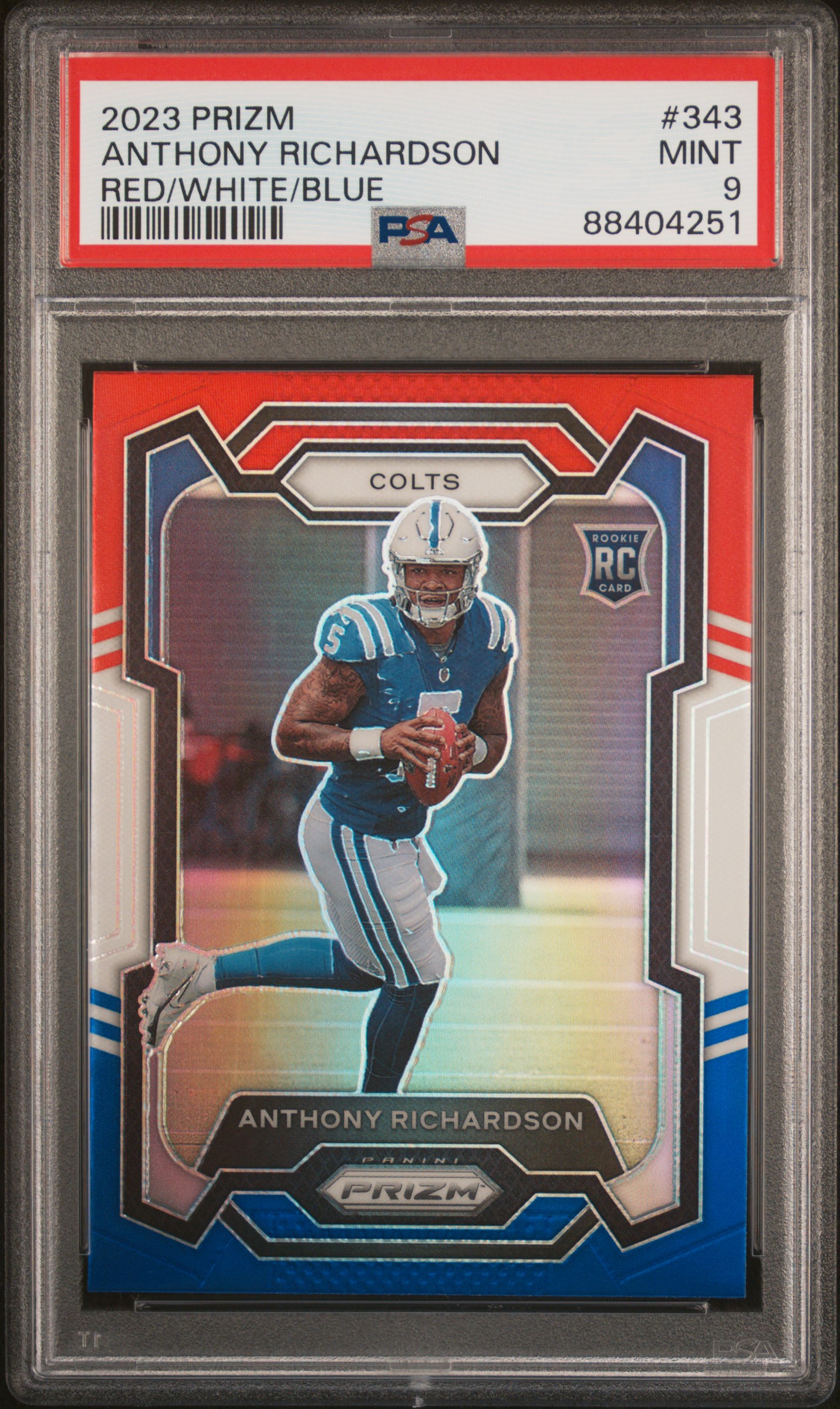 2023 Panini Prizm Anthony Richardson #343 (Red/White/Blue Prizm) Mint 9 front