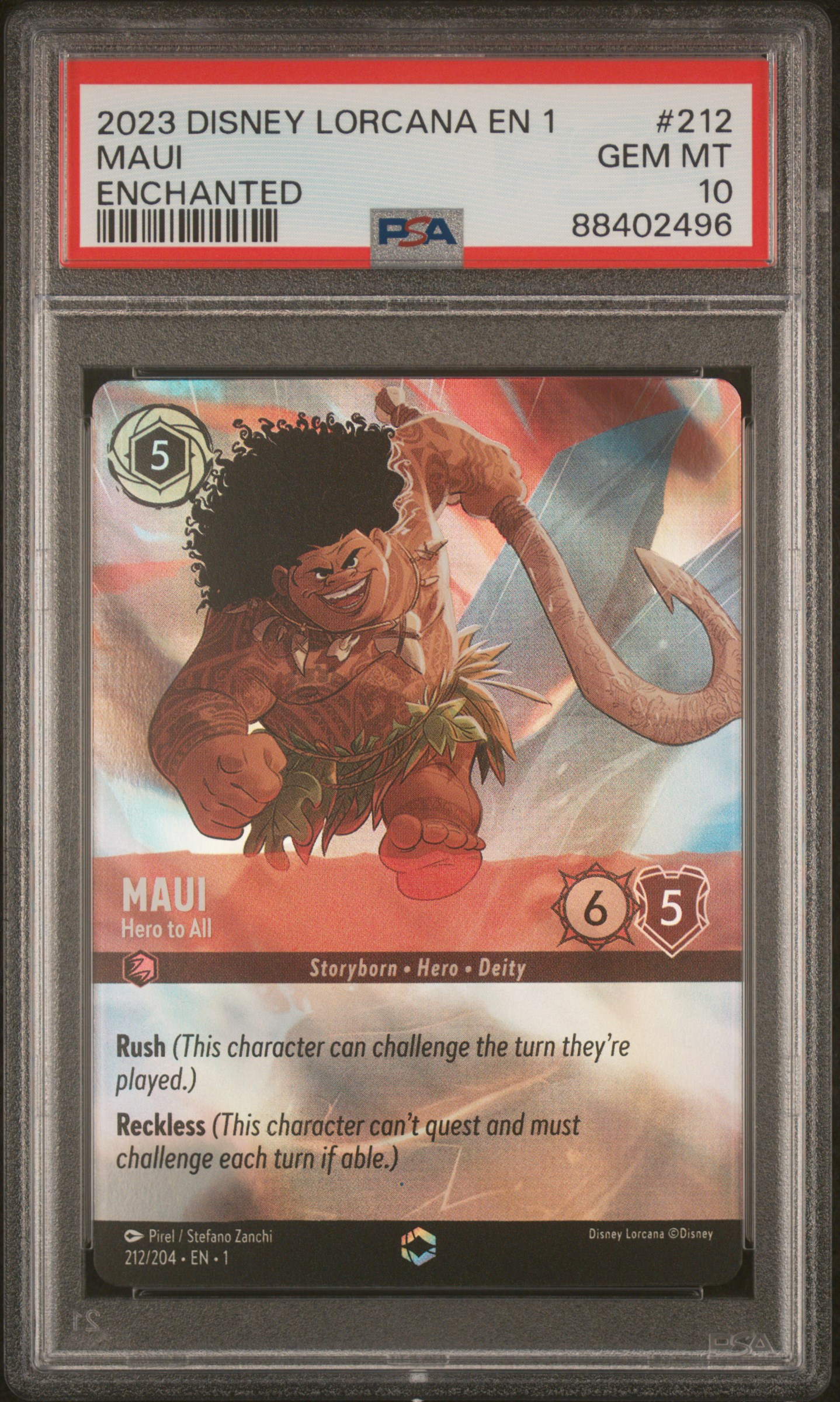 Image of Disney Lorcana Maui #212 PSA 10
