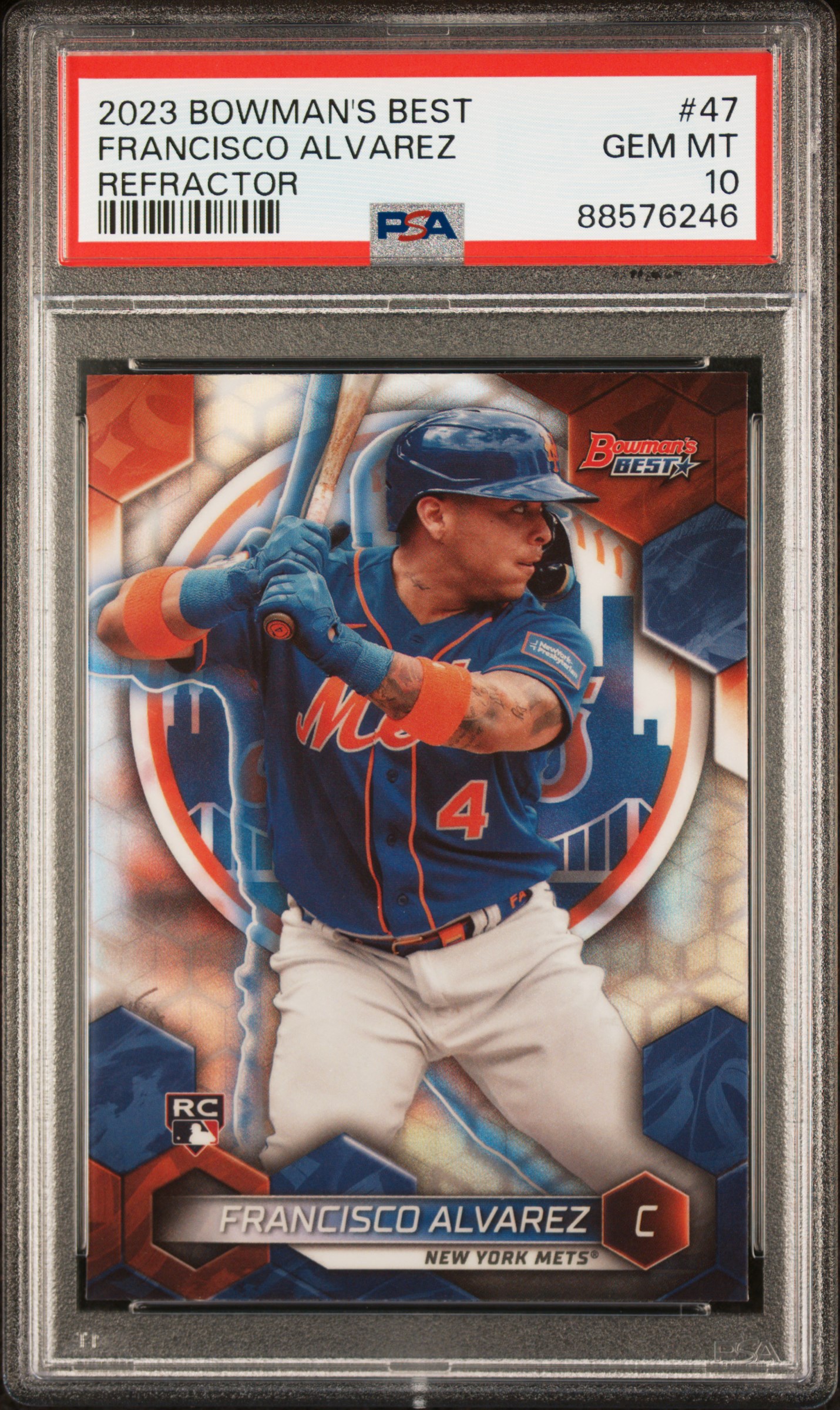 2023 Bowman's Best Refractor #47 Francisco Alvarez Rookie Card – PSA GEM MT 10