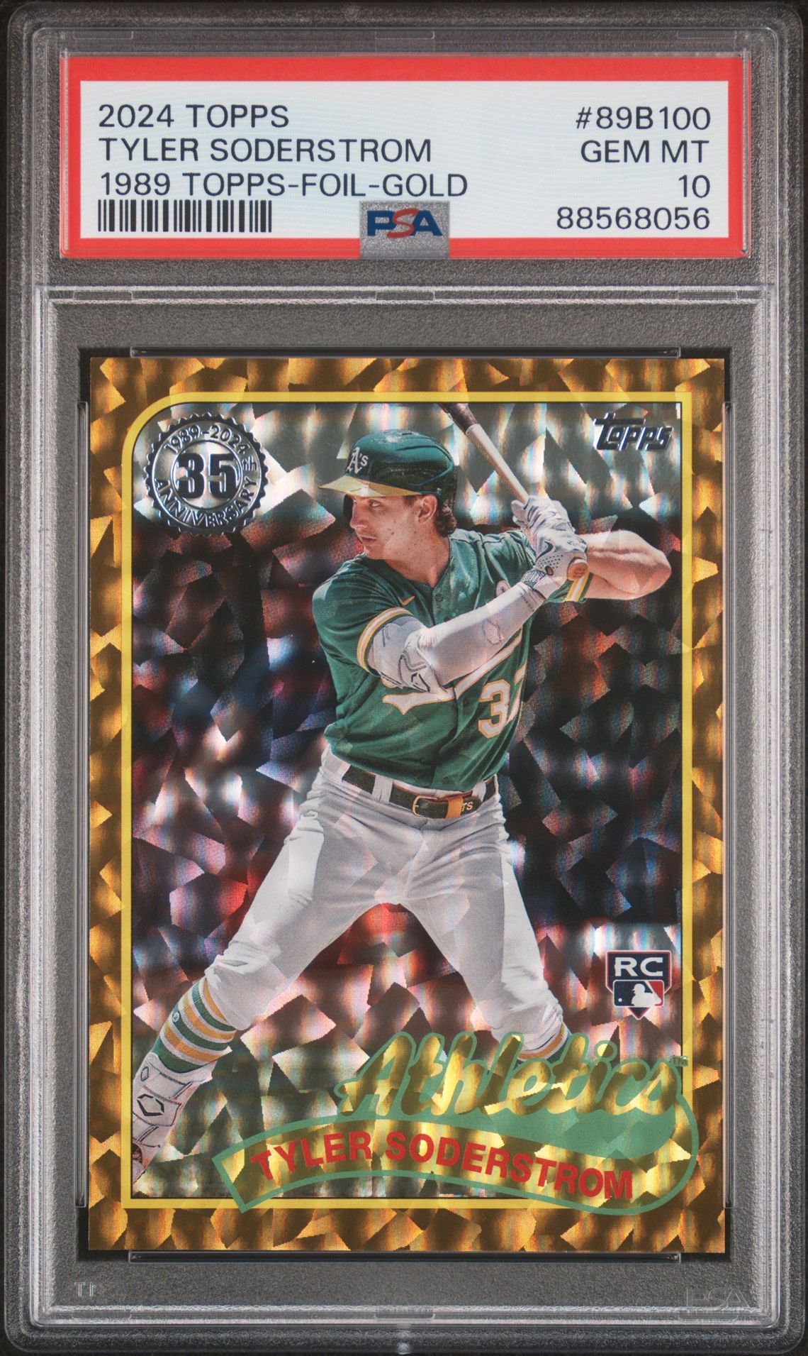2024 Topps TOPPS 1989 TOPPS BASEBALL FOIL-GOLD #89B100 Tyler Soderstrom front