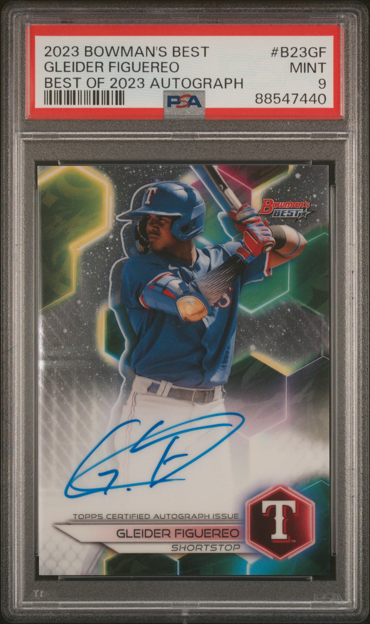 2023 Bowman's Best Best Of 2023 Autographs Gleider Figuereo #B23Gf Mint 9 front
