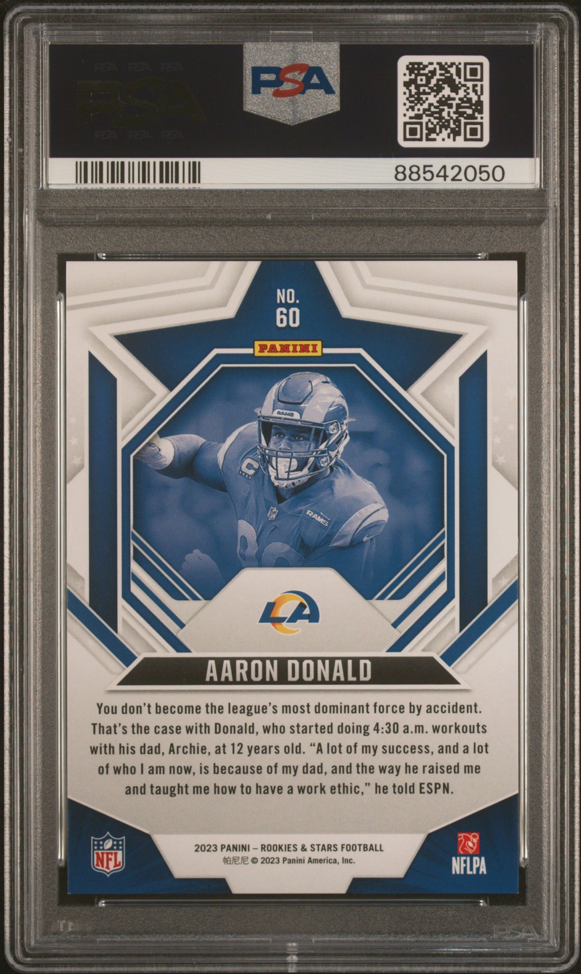 2023 Panini Rookies & Stars Aaron Donald #60 (True Blue) Nm-Mt 8 back