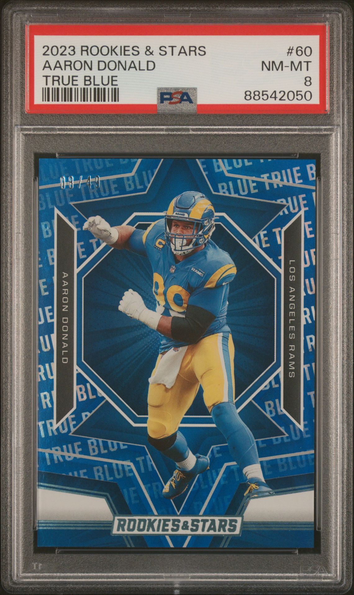2023 Panini Rookies & Stars Aaron Donald #60 (True Blue) Nm-Mt 8 front
