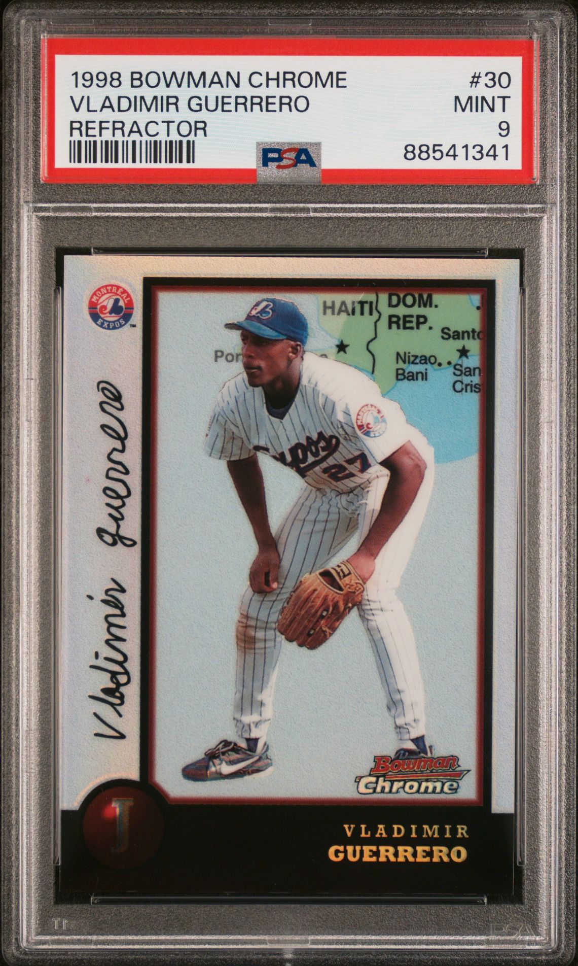 1998 Bowman BOWMAN CHROME REFRACTOR #30 Vladimir Guerrero front