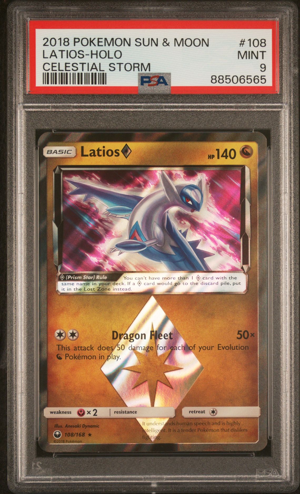 2018 Pokemon POKEMON SUN & MOON CELESTIAL STORM #108 Latios-Holo front