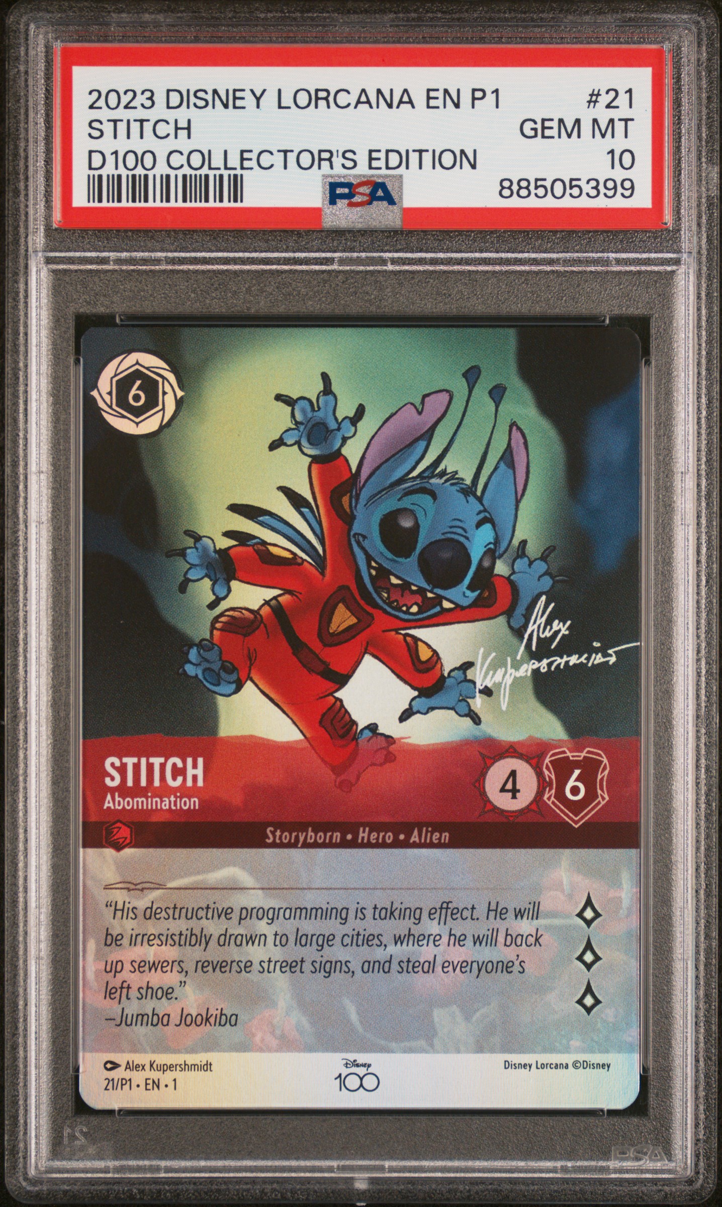 2023 #21 Stitch - Abomination PSA 10 Disney Lorcana EN P1-Promo