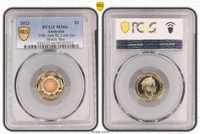 2023 $2 35th Ann $2 Coin Set Colorized Honey Bee MS66
