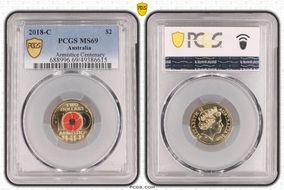 2018-C $2 Armistice Centenary Colorized MS69