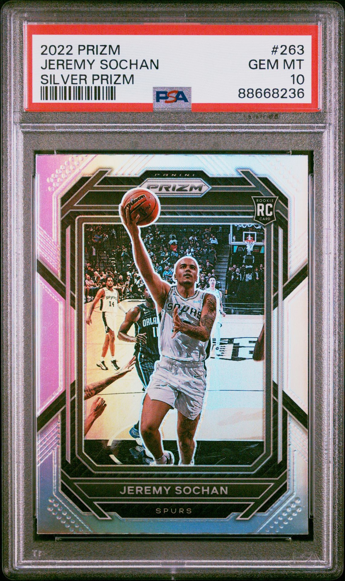 2022 Panini Prizm Jeremy Sochan #263 (Silver Prizm) Gem Mt 10 front