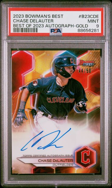 2023 Bowman BOWMAN'S BEST BEST OF 2023 AUTOGRAPHS GOLD REF #B23CDE Chase Delauter front