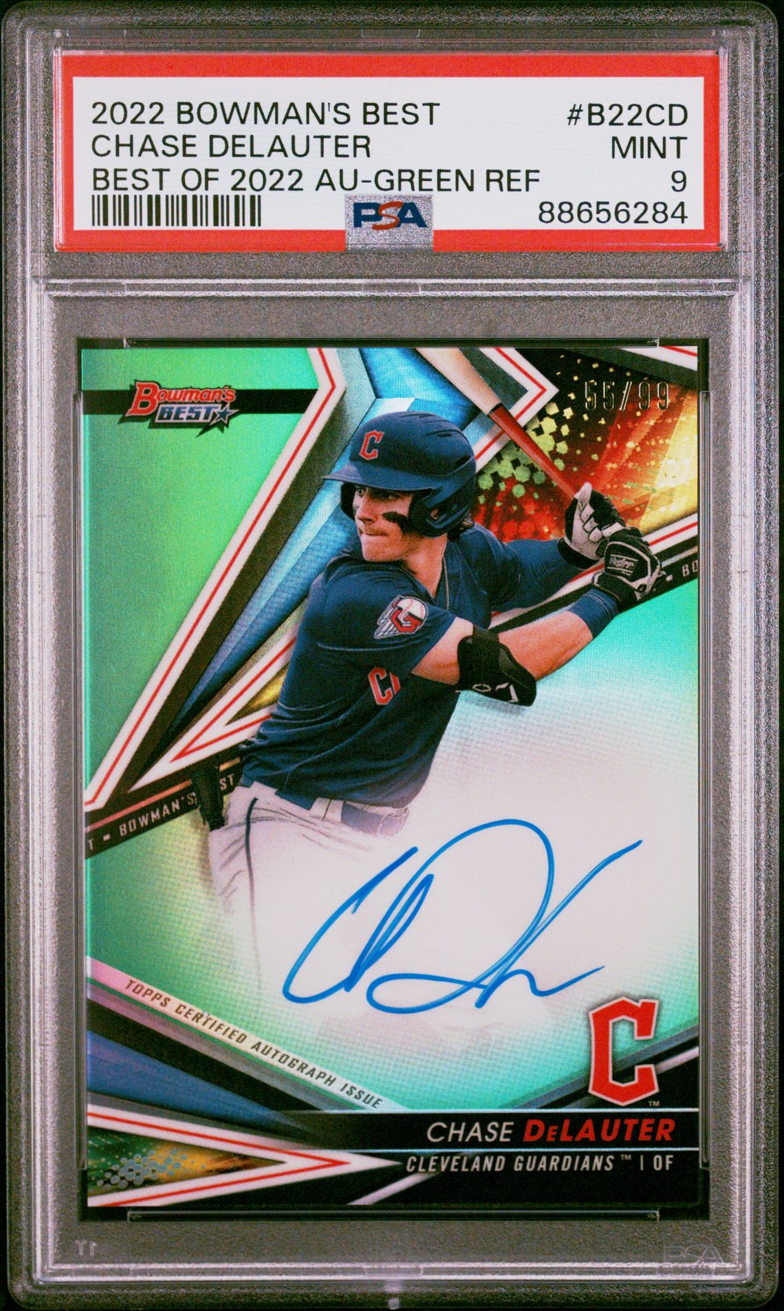 2022 Bowman BOWMAN'S BEST BEST OF 2022 AUTOGRAPHS GREEN REF #B22CD Chase Delauter front
