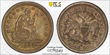 1853 25C Arrows and Rays XF45