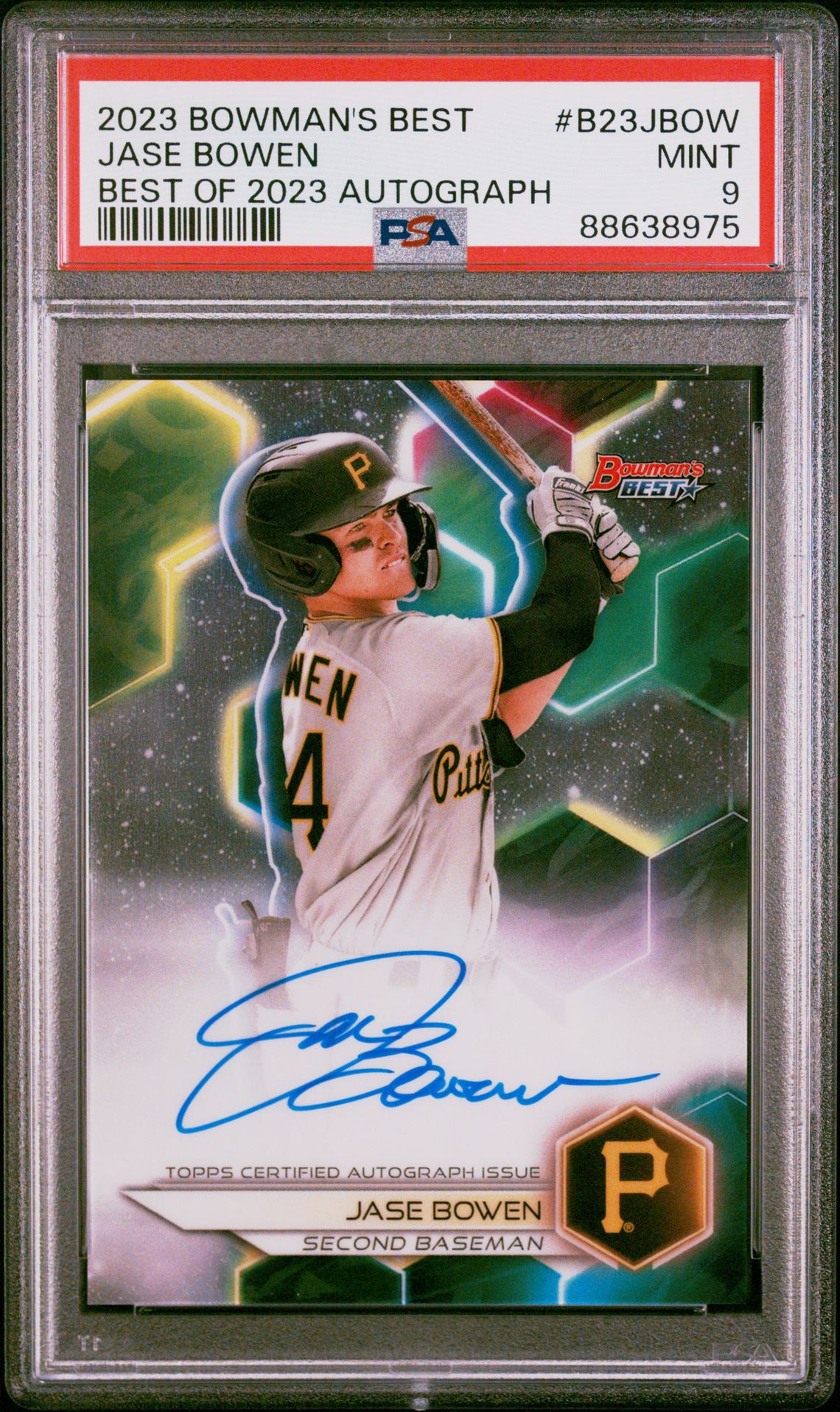 2023 Bowman's Best Best Of 2023 Autographs Jase Bowen #B23Jbow Mint 9 front