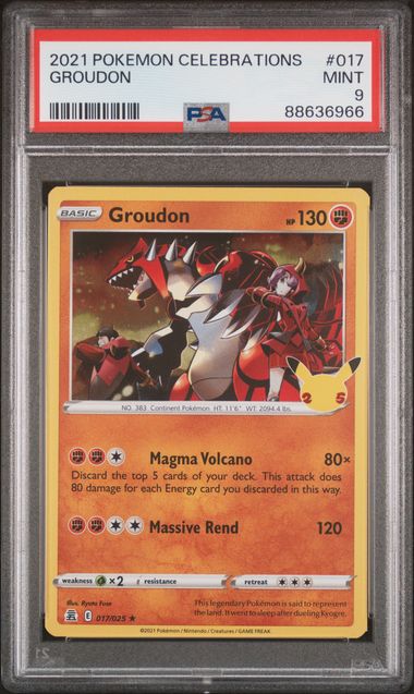 2021 Pokemon Celebrations #017 Groudon front