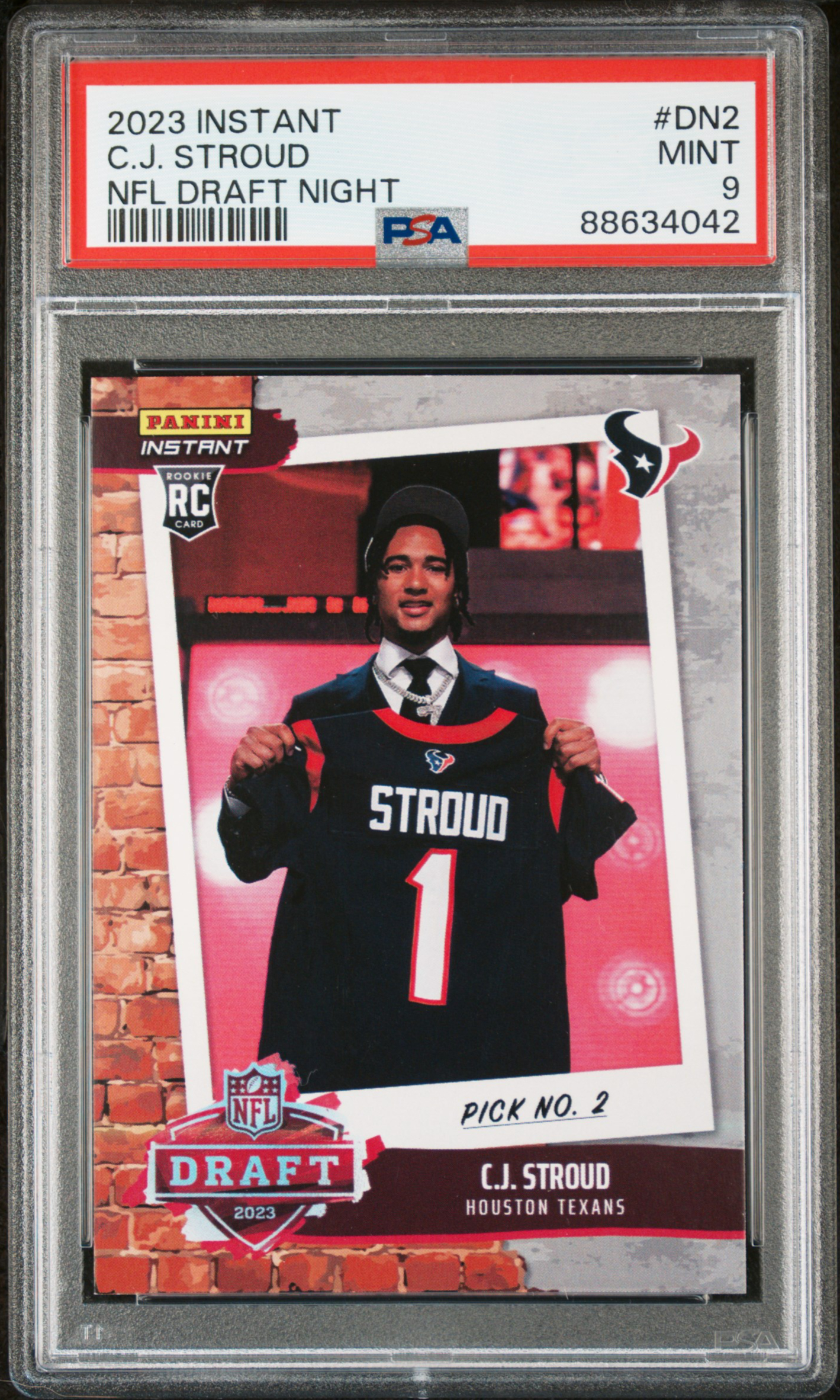 2023 Panini Instant NFL Draft Night #DN2 C.J. Stroud Rookie Card – PSA MINT 9