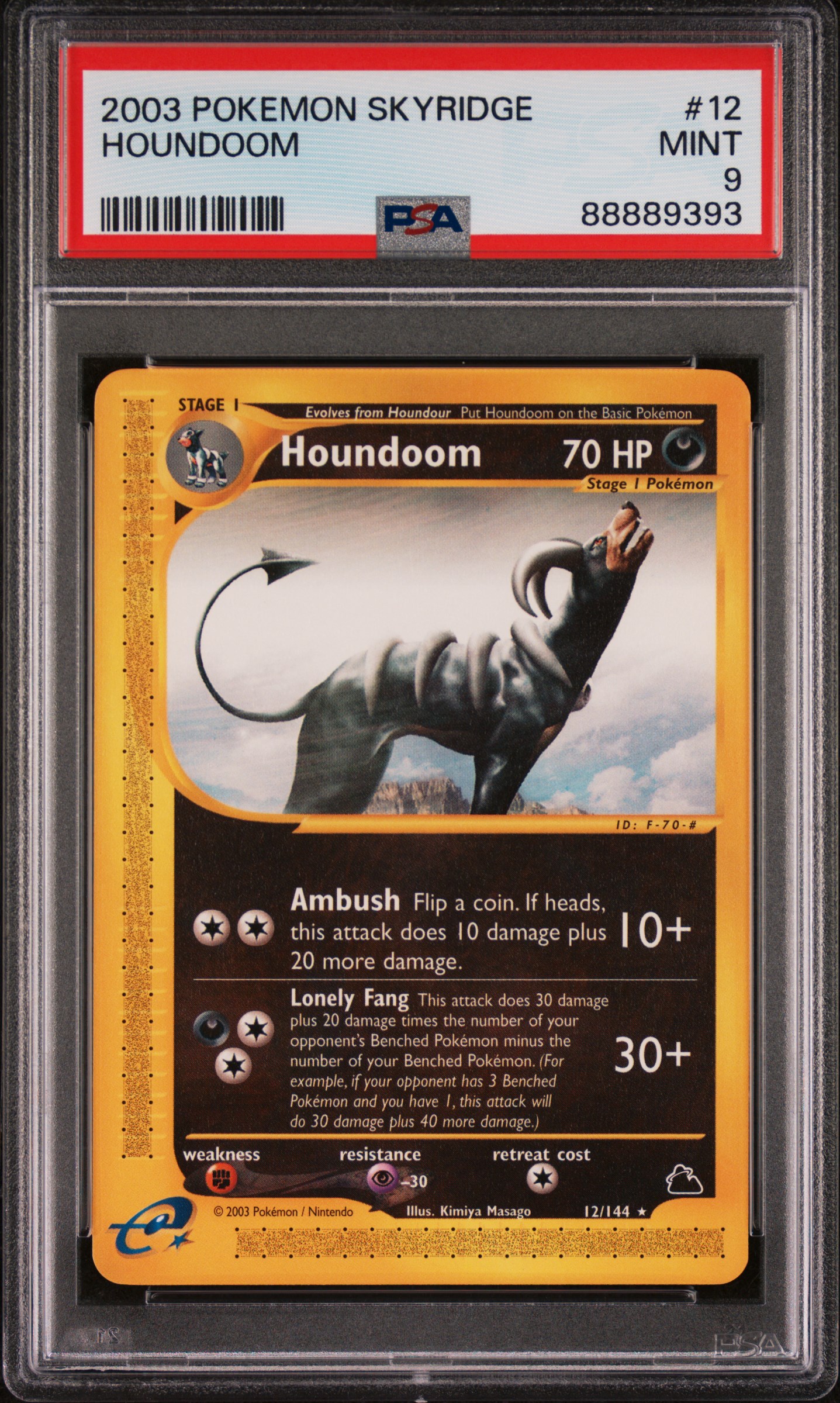 2003 Pokemon Skyridge #12 Houndoom – PSA MINT 9