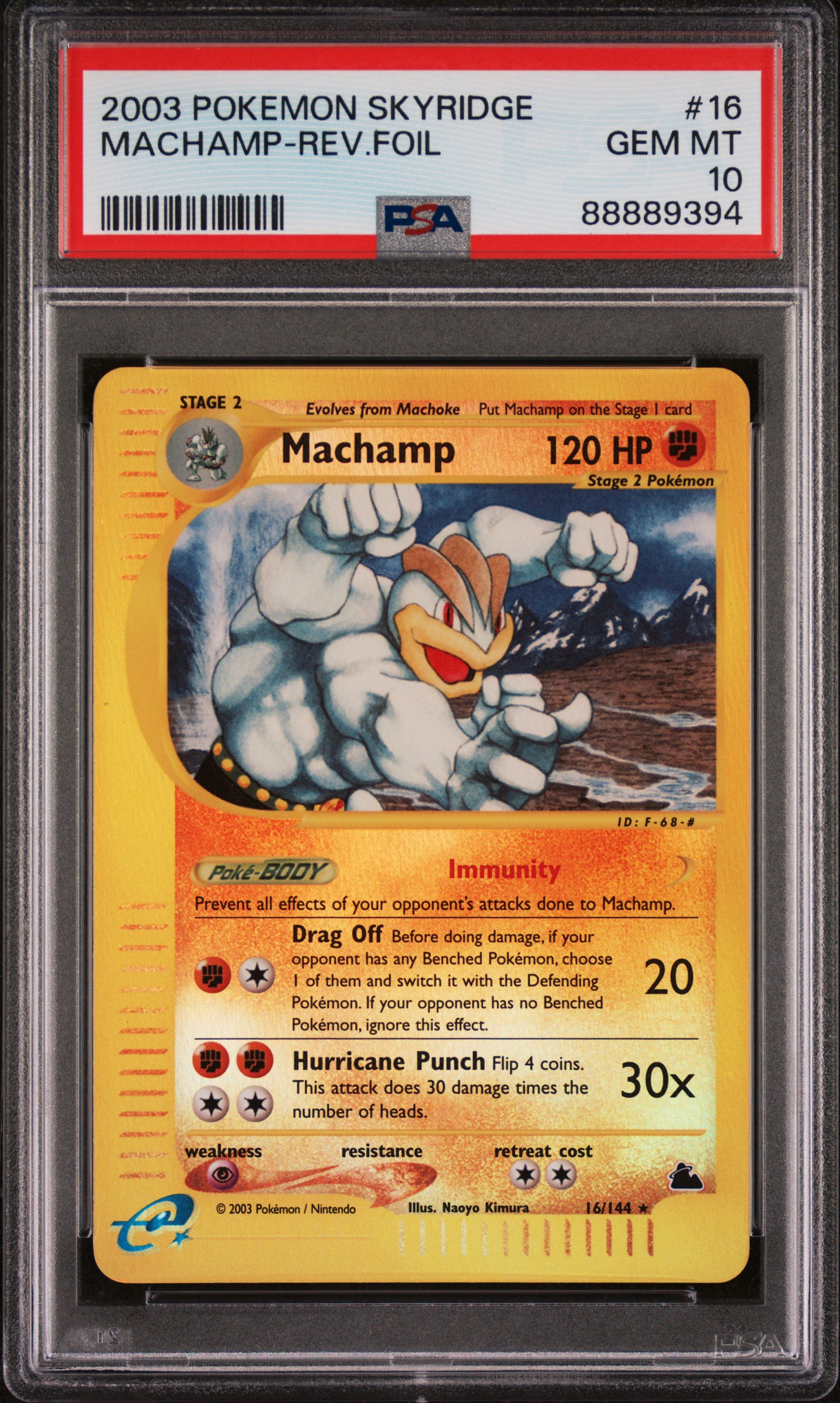 2003 Pokemon Skyridge #16 Machamp-Reverse Foil – PSA GEM MT 10