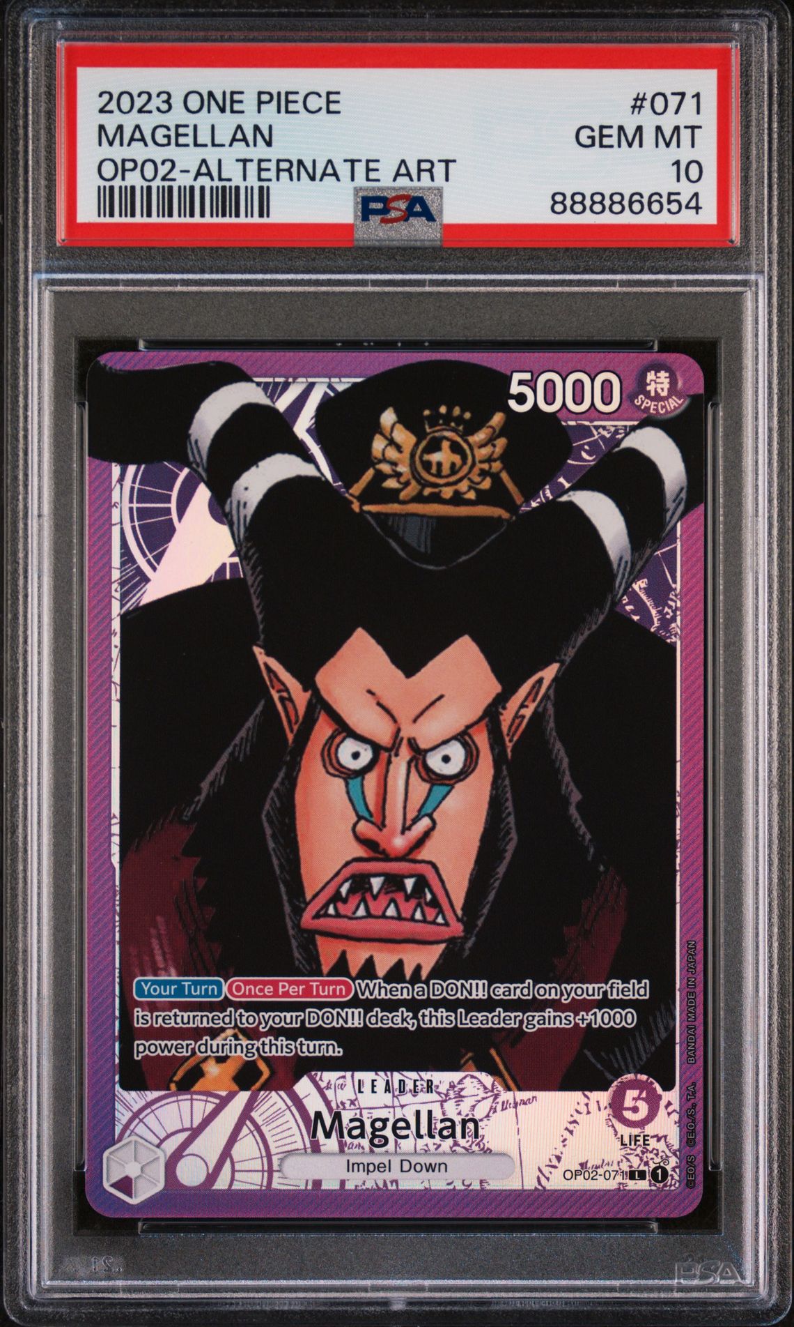 2023 One Piece ONE PIECE OP02-PARAMOUNT WAR ALTERNATE ART #071 Magellan front
