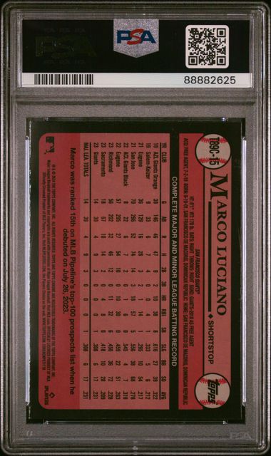 2024 Topps Silver Pack 1989 Chrome Promo Marco Luciano #T89C15 Mint 9 back