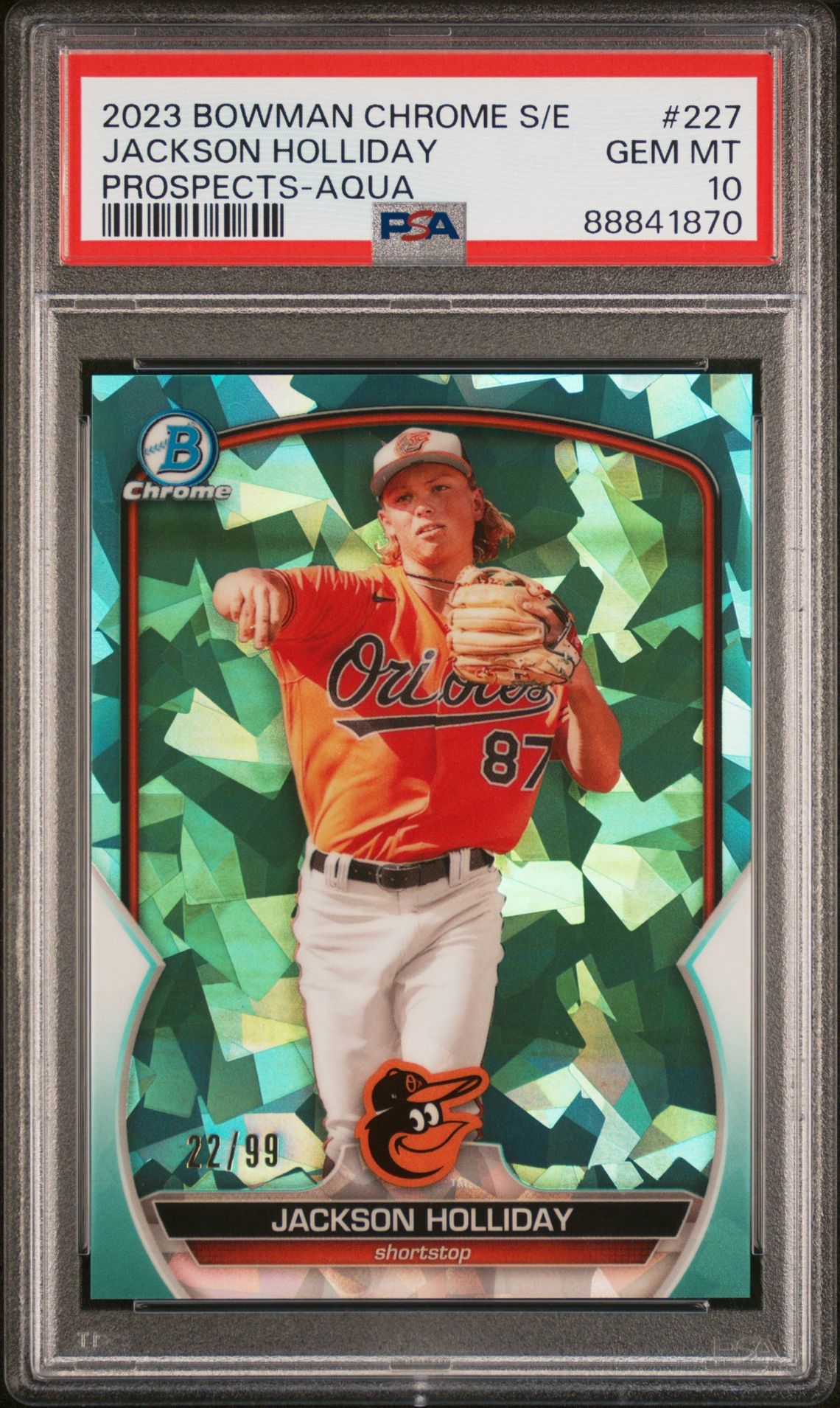 2023 Bowman BOWMAN CHROME SAPPHIRE EDITION PROSPECTS AQUA #227 Jackson Holliday front