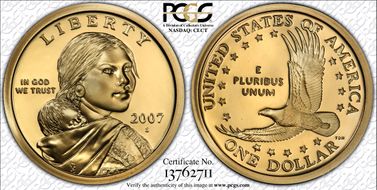 2007-S SAC$1 PR70DCAM