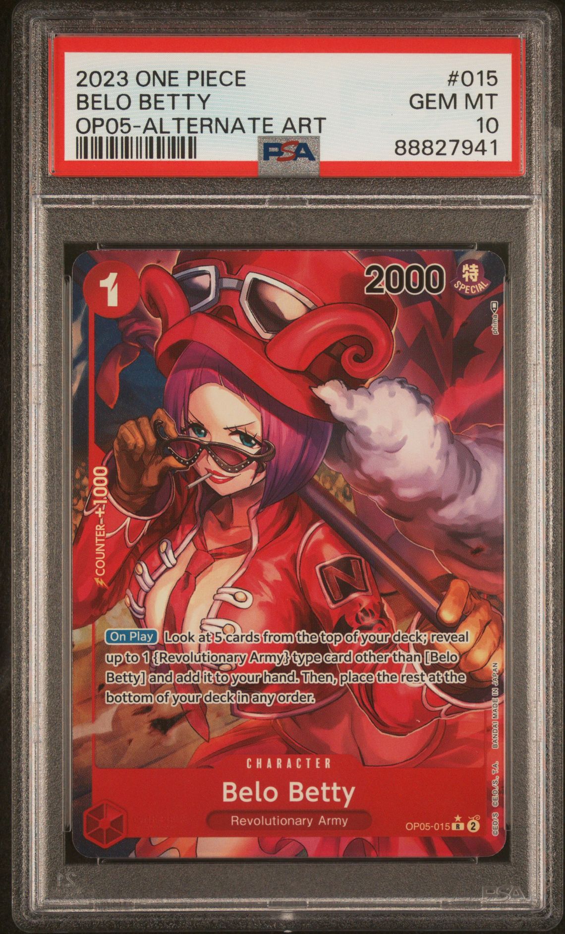 2023 One Piece ONE PIECE OP05-AWAKENING OF THE NEW ERA ALTERNATE ART #015 Belo Betty front