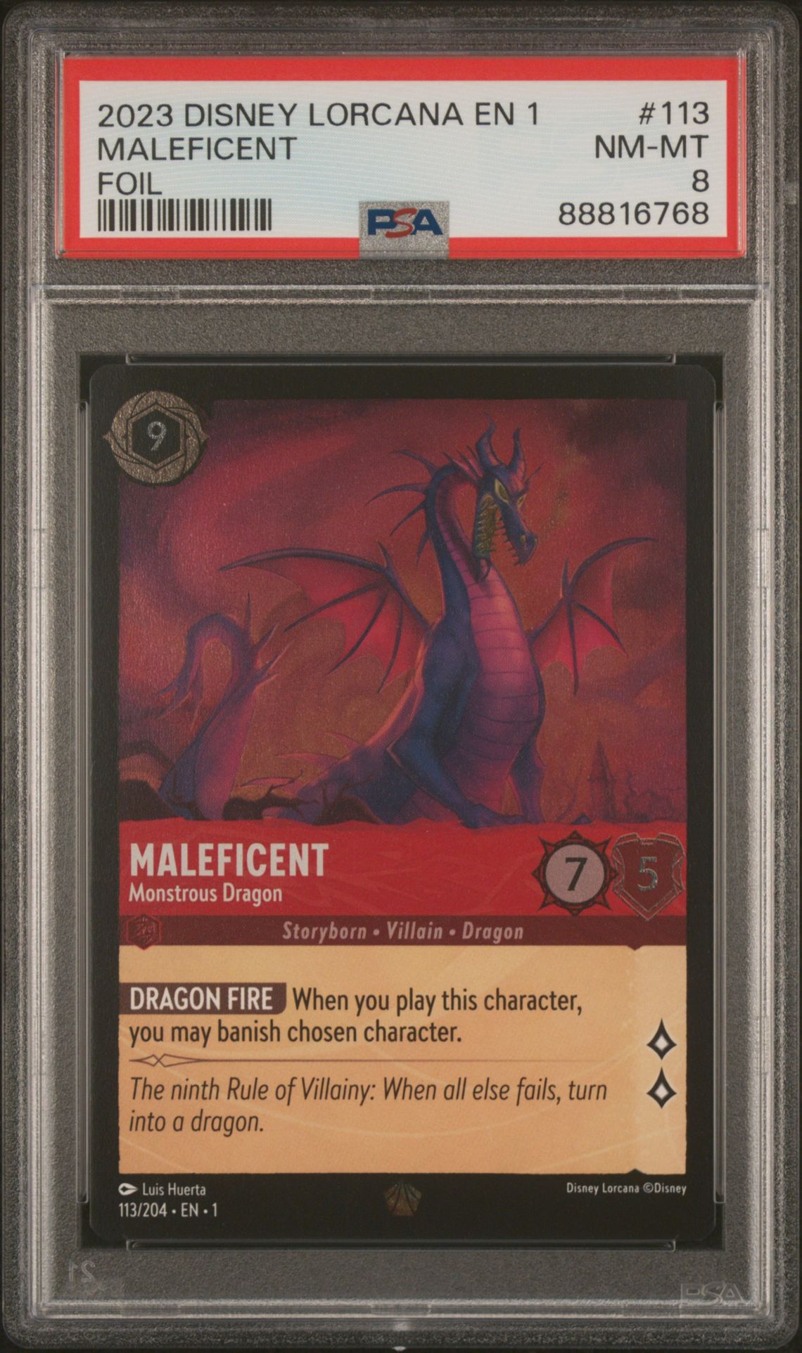 2023 Disney DISNEY LORCANA EN 1-THE FIRST CHAPTER FOIL #113 Maleficent front