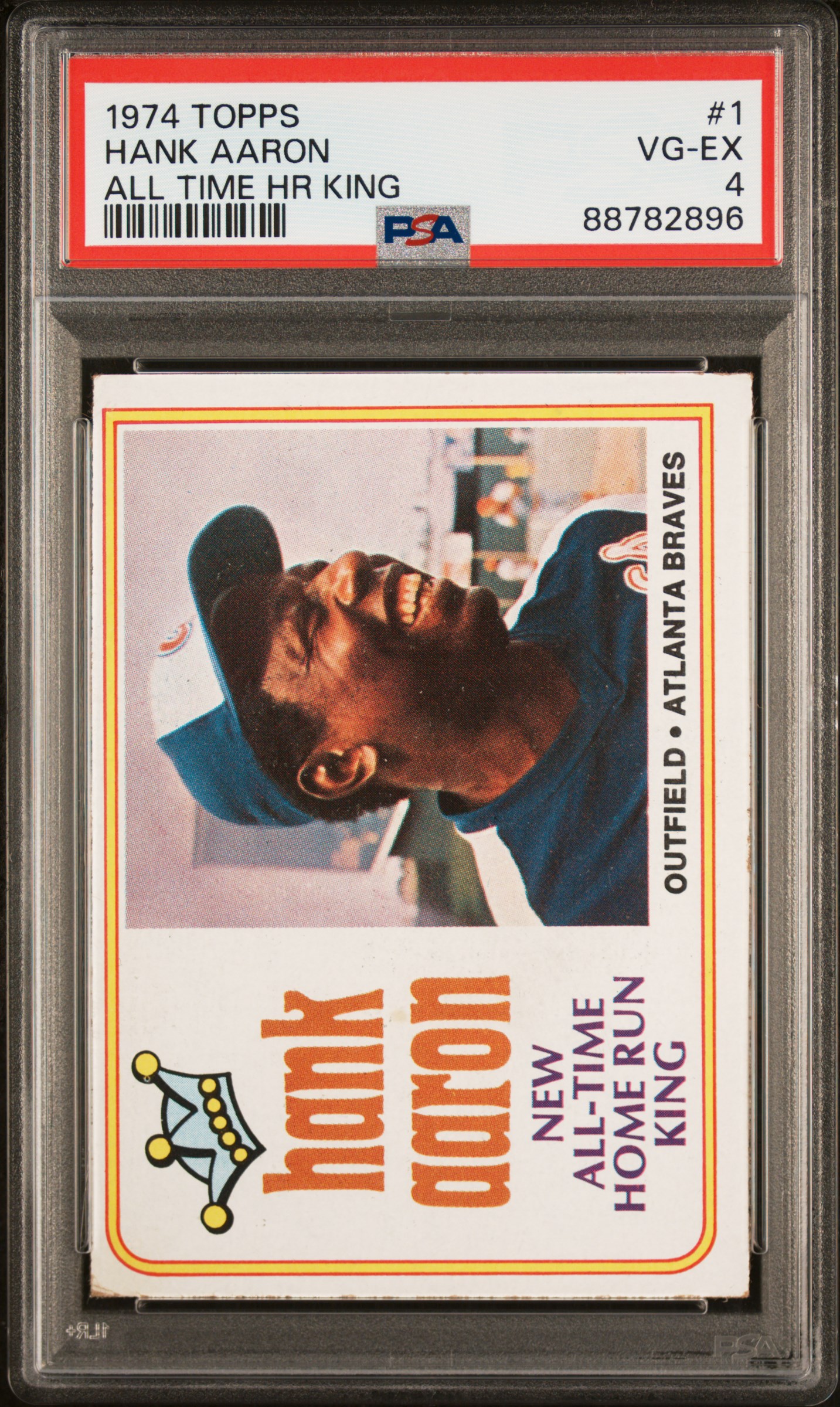 1974 Topps Hank Aaron #1 (All Time Hr King) Vg-Ex 4 front