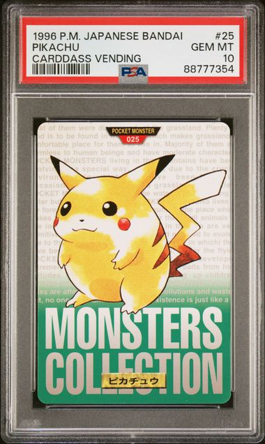 Pikachu card PSA 10, cert 88777354