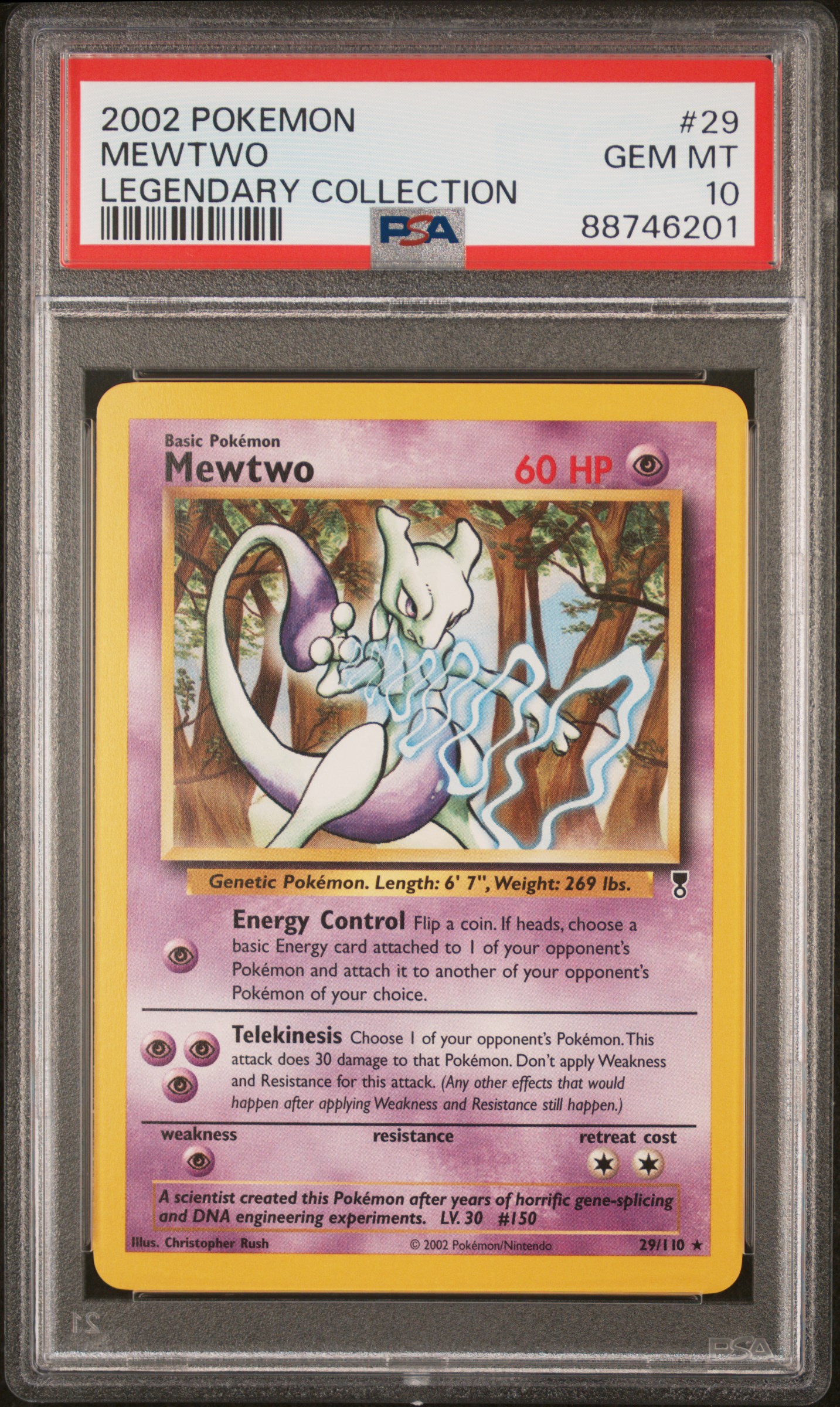 2002 Pokemon Legendary Collection 29 Mewtwo – PSA GEM MT 10