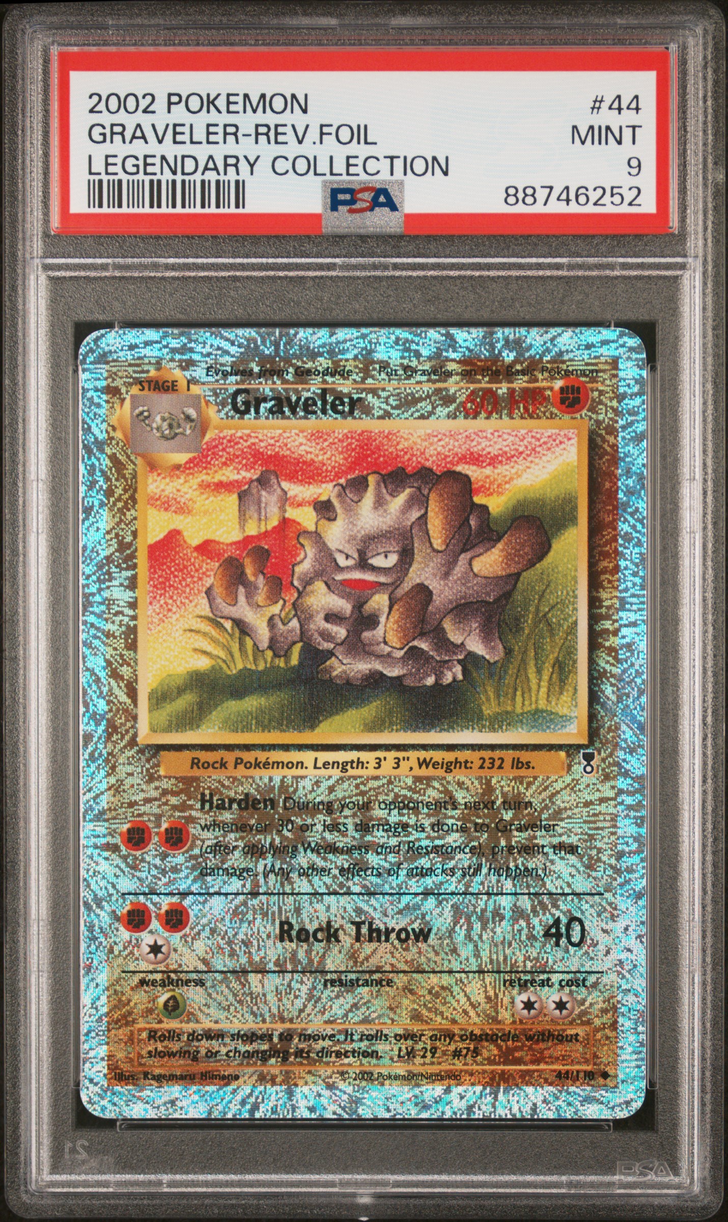 2002 Pokemon Legendary Collection 44 Graveler-Reverse Foil – PSA MINT 9