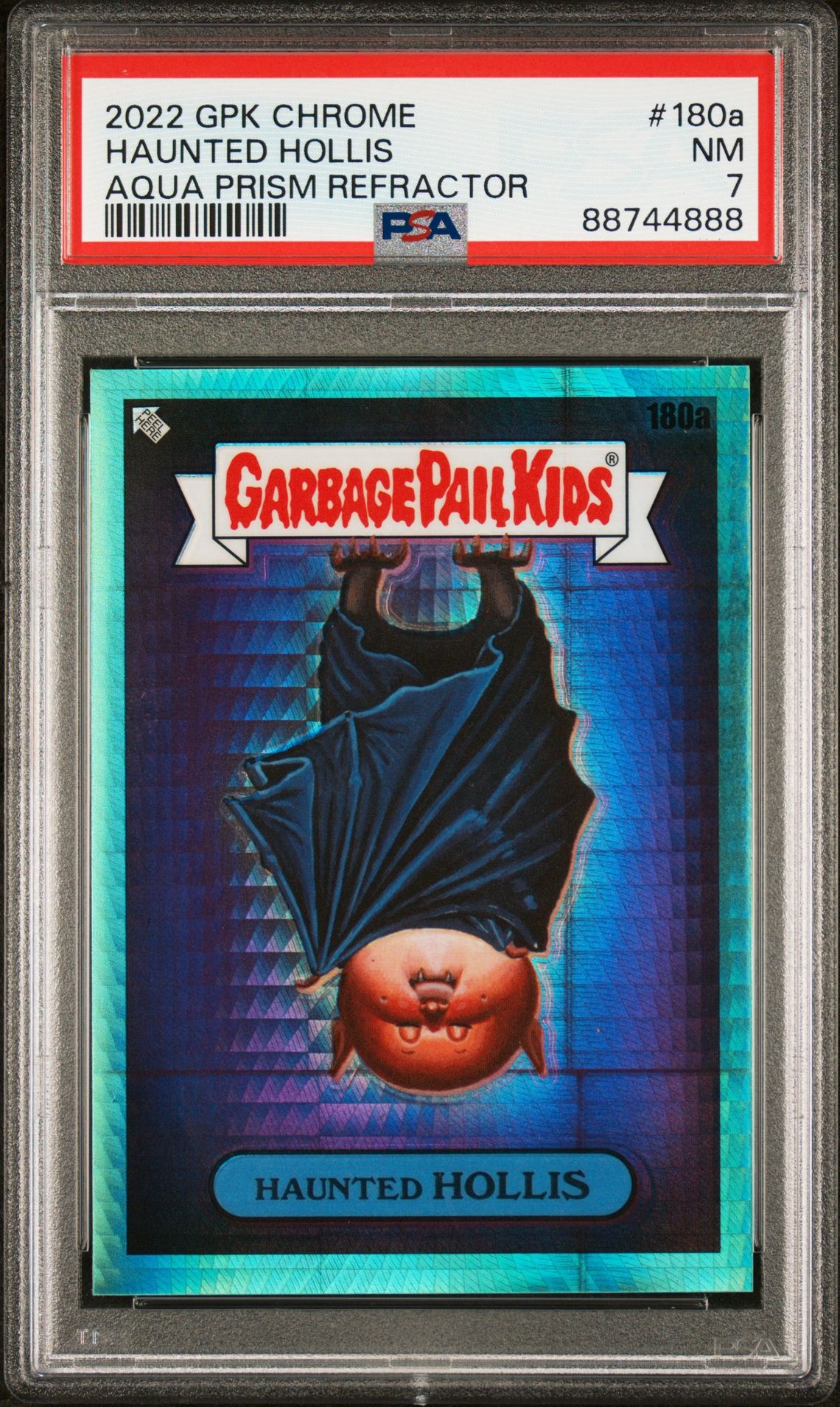 2022 Topps GARBAGE PAIL KIDS CHROME Aqua #180A Haunted Hollis front