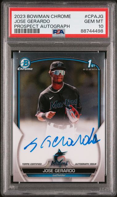 2023 Bowman Bowman Chrome #CPA-JG Jose Gerardo 18t1 front
