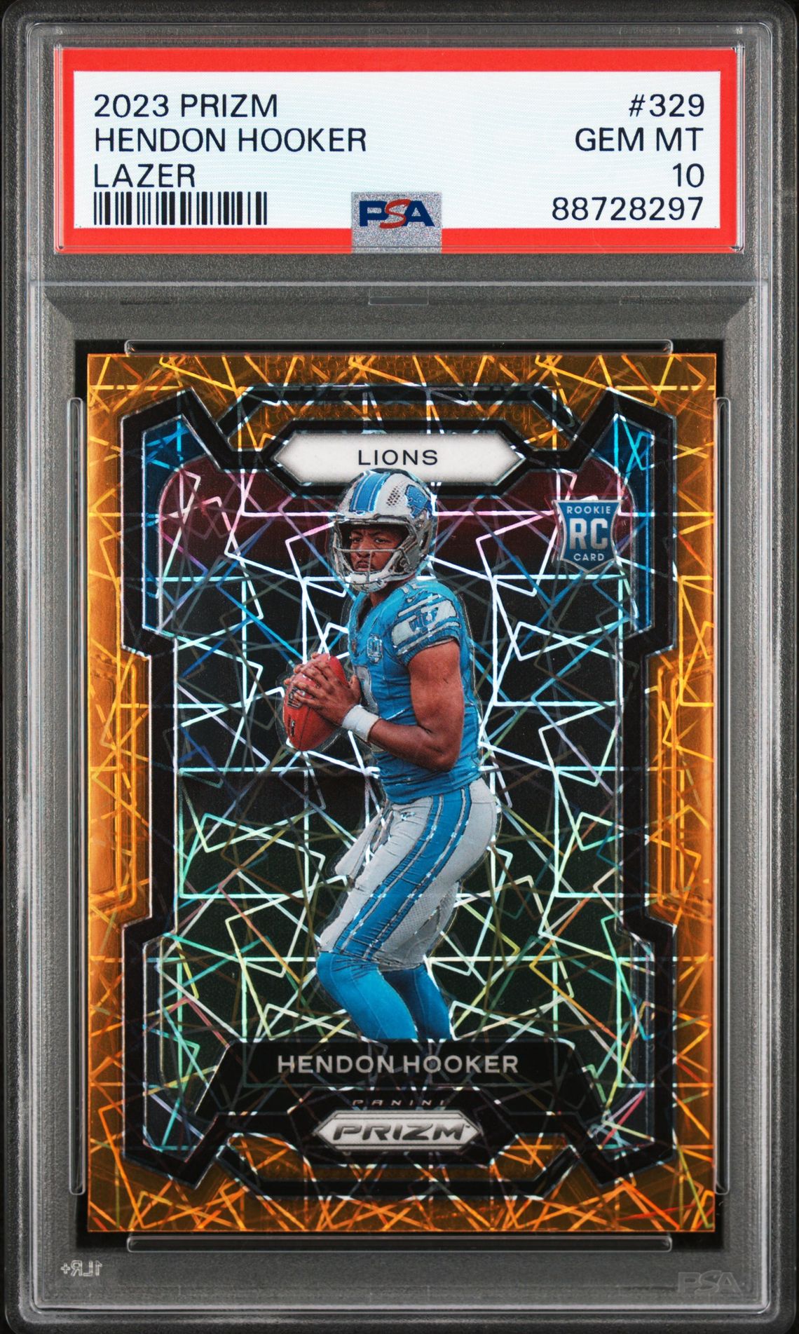 2023 Panini Prizm Hendon Hooker #329 (Lazer Prizm) Gem Mt 10 front