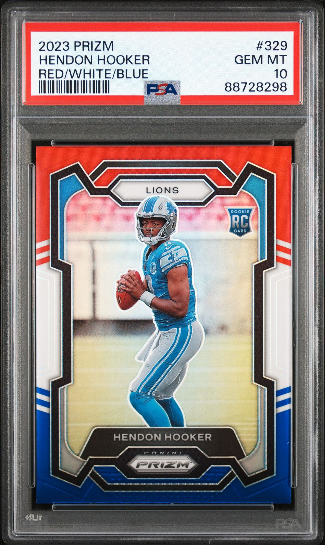 2023 Panini Prizm Hendon Hooker #329 (Red/White/Blue Prizm) Gem Mt 10 front