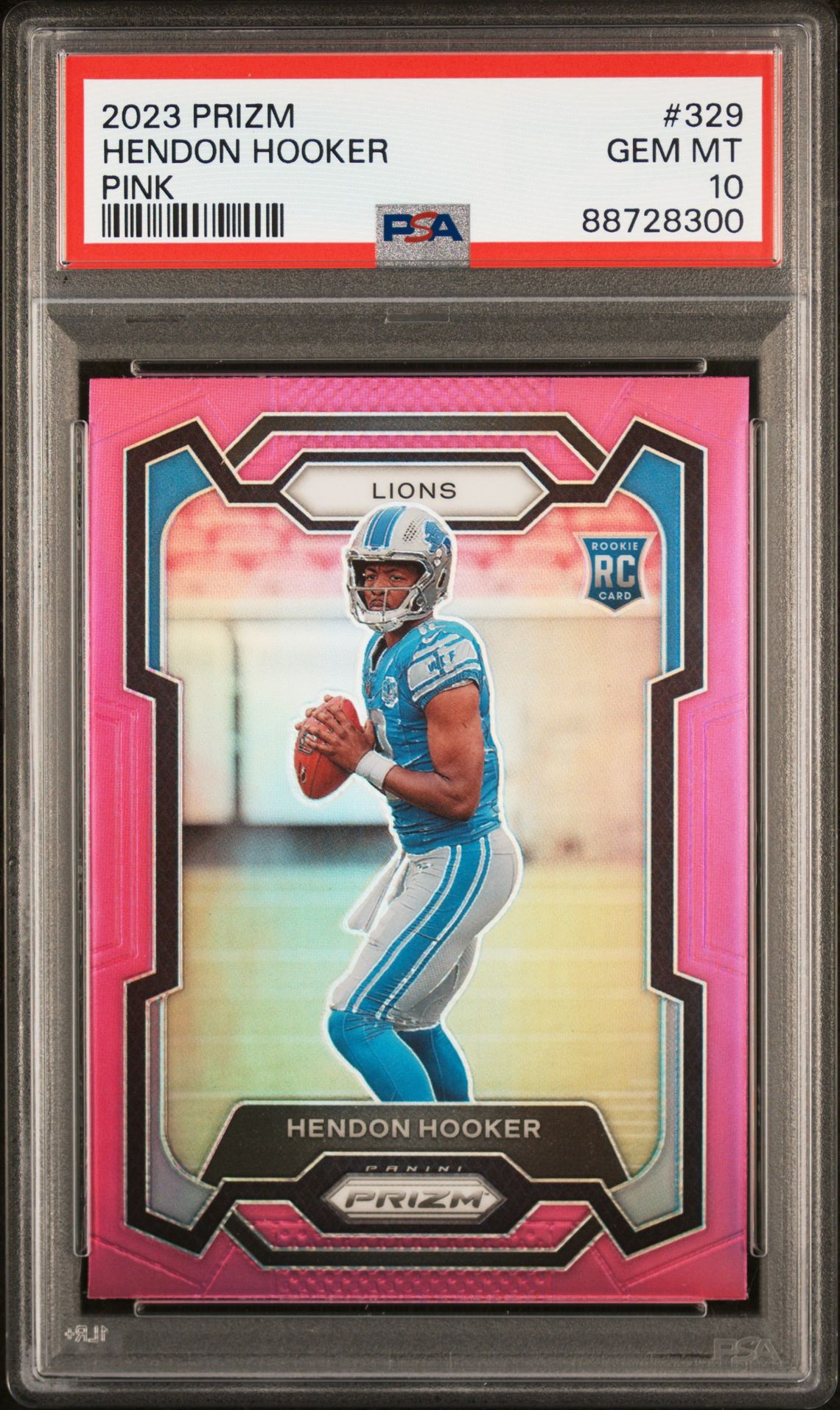 2023 Panini Prizm Hendon Hooker #329 (Pink Prizm) Gem Mt 10 front